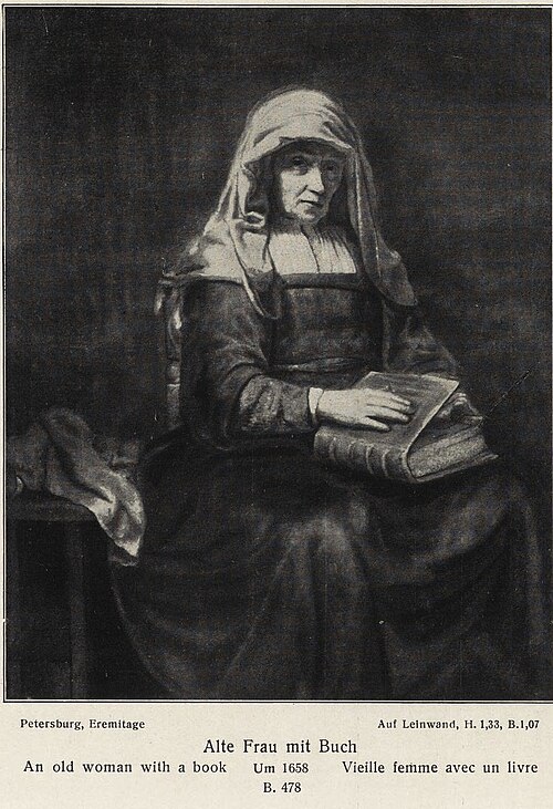 An Old Woman with a Book, 1658, Rembrandt