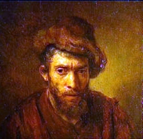 Bust of a man with a fur hat, 1645, Rembrandt