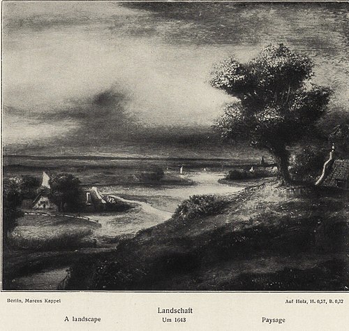 Landscape with a River Valley, 1643, Rembrandt