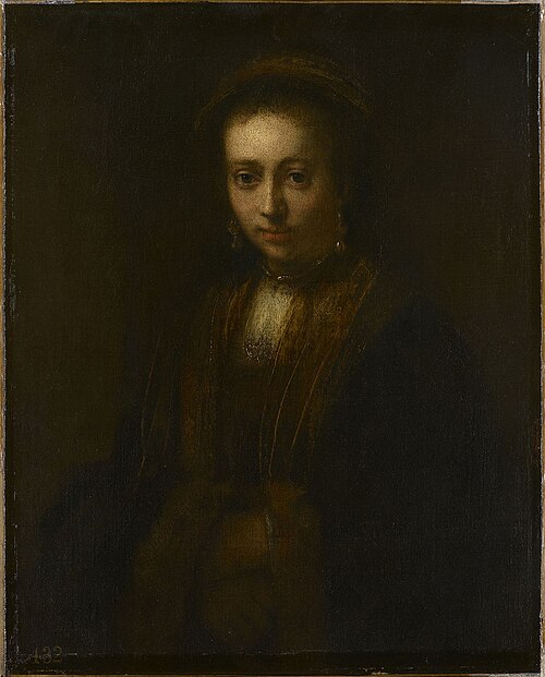 Portrait of a Lady with Hands Folded (Hedwig Łuszkowska, flora of 1634), 1665, Rembrandt