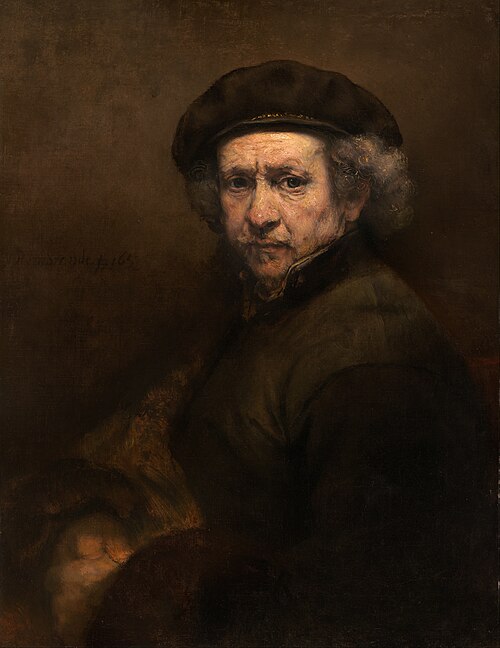 Self Portrait with Beret and Turned-Up Collar, 1659, Rembrandt
