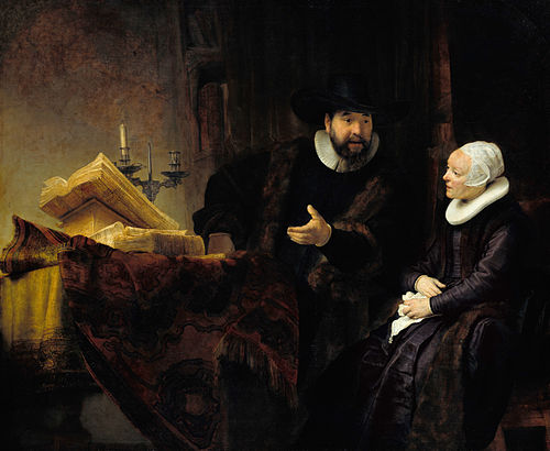 Portrait of Cornelis Claeszoon Anslo and his wife Aaltje Schouten, 1641, Rembrandt