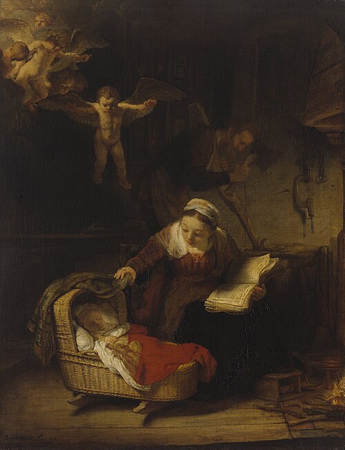 The Holy Family with Angels, 1645, Rembrandt