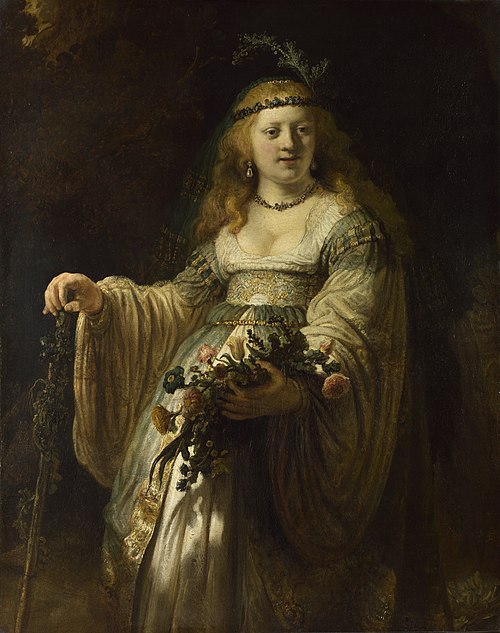 Saskia van Uylenburgh in Arcadian Costume, 1635, Rembrandt