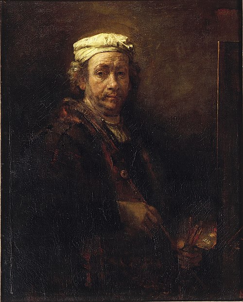 Self-portrait with easel, 1660, Rembrandt