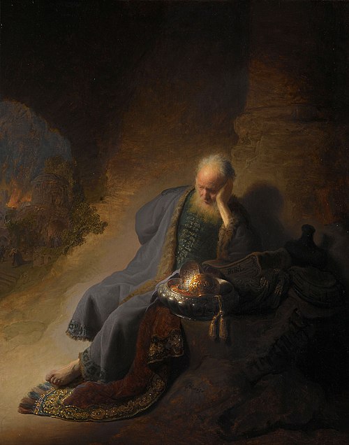 Jeremiah Lamenting the Destruction of Jerusalem, 1630, Rembrandt