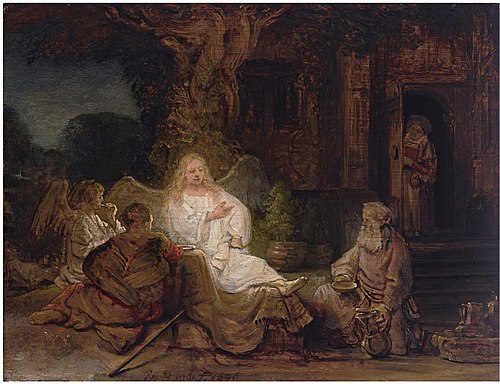 Abraham and the three angels, 1646, Rembrandt