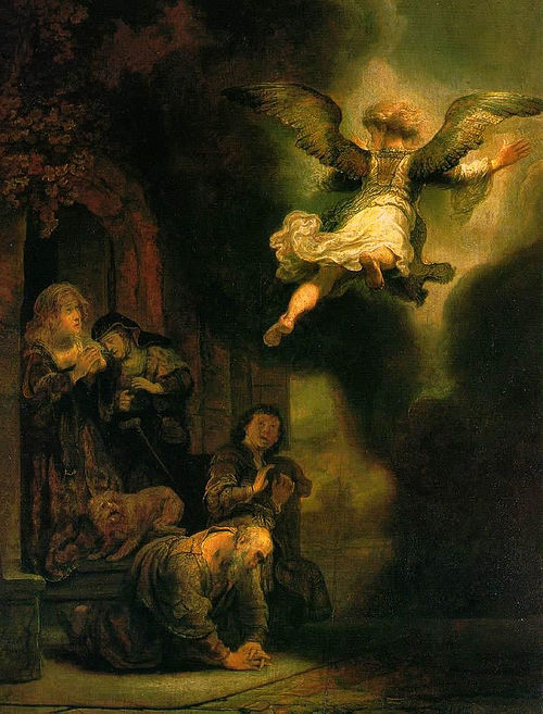 The Archangel Leaves Tobias and his Family, 1637, Rembrandt