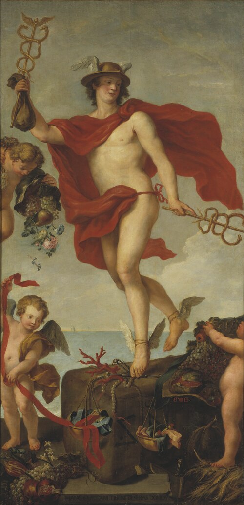 Mercury Departing from Antwerp. Fragment of a larger painting, 1667, Pierre Paul Rubens