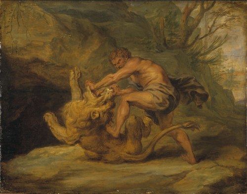 Samson and the Lion. Study, 1663, Pierre Paul Rubens