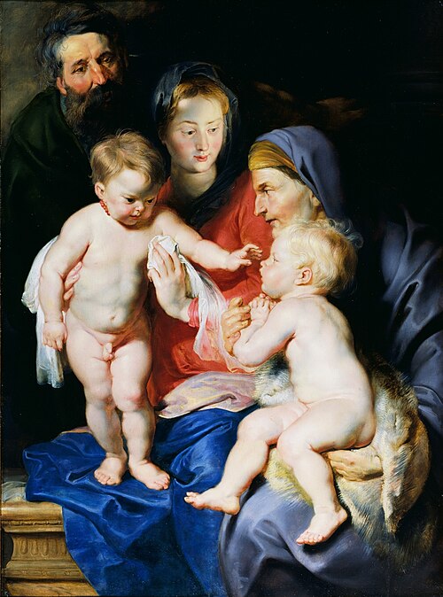 The Holy Family with Saint Elizabeth and Saint John the Baptist, 1615, Pierre Paul Rubens