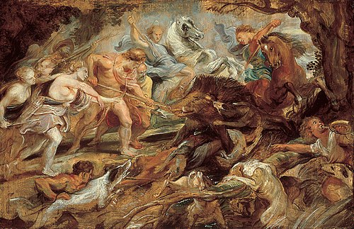Meleager and Atalanta and the Hunt of the Calydonian Boar, 1618, Pierre Paul Rubens