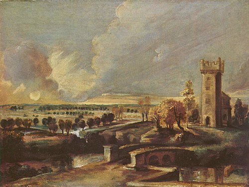Landscape with the Tower of Castle "Steen", 1639, Pierre Paul Rubens