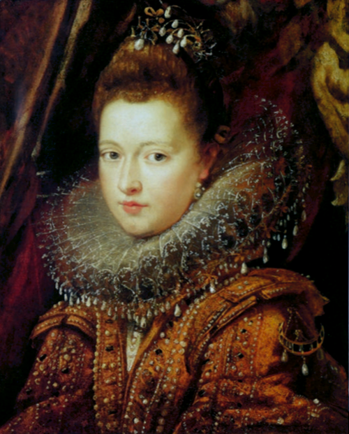 Portrait of Margherita Gonzaga (fragment), 1605, Pierre Paul Rubens