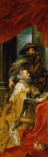 Ildefonso Altarpiece left panel (Archduke Albert with his patron saint Albert of Louvain), 1632, Pierre Paul Rubens