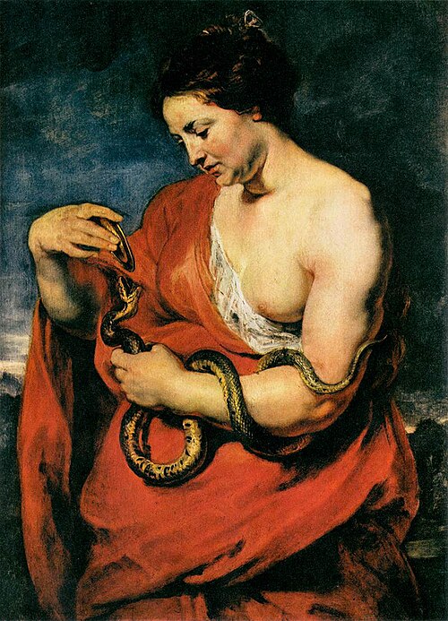 Woman with a snake (Hygeia or Cleopatra), 1615, Pierre Paul Rubens