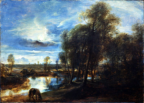 Landscape by Moonlight, 1637, Pierre Paul Rubens