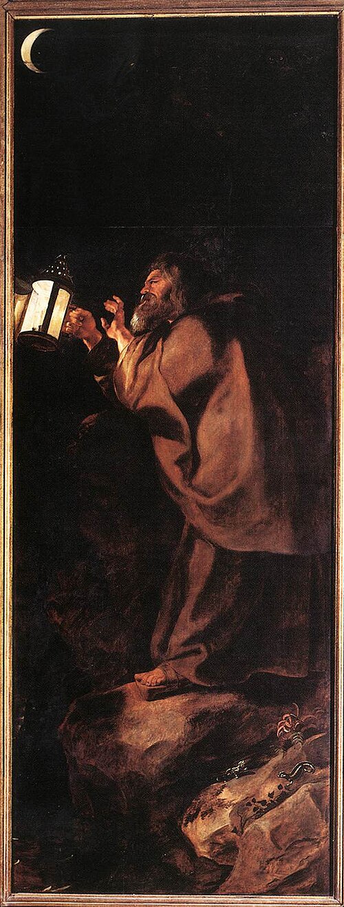 Hermit with a lamp, 1612, Pierre Paul Rubens
