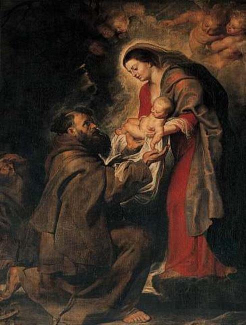 Saint Francis receiving the infant Christ, 1614, Pierre Paul Rubens