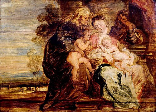 Sainte famille avec sainte Elisabeth et saint Jean, 1632, Pierre Paul Rubens