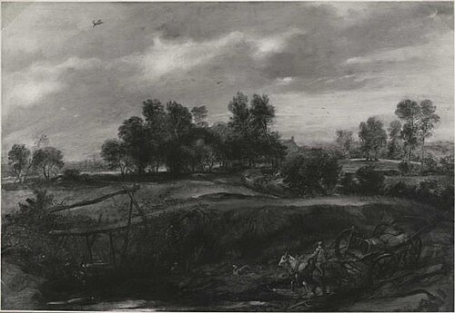 Landscape with a carriage, 1630, Pierre Paul Rubens