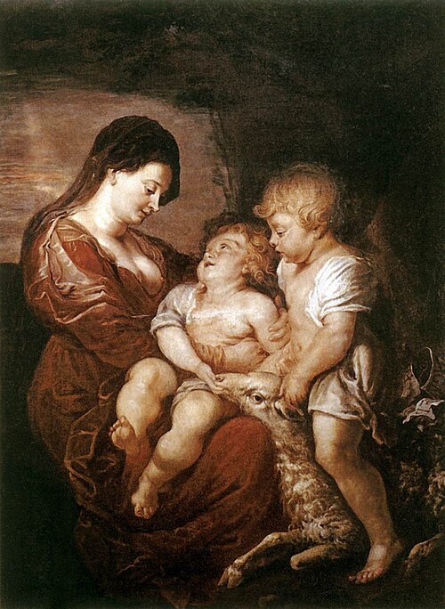 Virgin and Child with the Infant St John, 1650, Pierre Paul Rubens