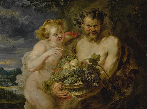Satyr and Bacchante, 1617, Pierre Paul Rubens