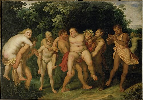 Silenus carried by satyrs, 1600, Pierre Paul Rubens
