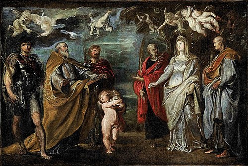 The Saints Maurus, Gregory, Papianus, Nereus, Domitilla en Achilleus, 1608, Pierre Paul Rubens
