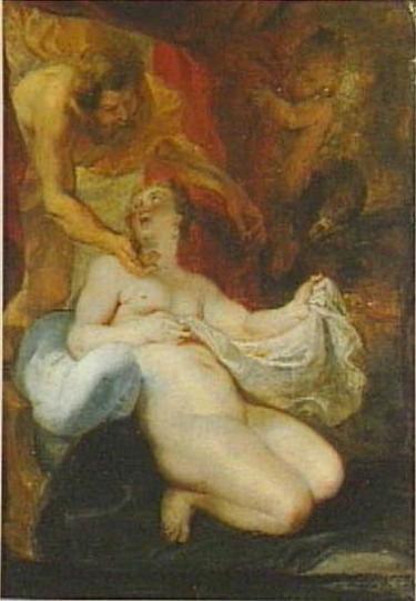 Danae receiving Jupiter in the guise of a shower of gold (Ovid, Metamorphoses 4:611), 1600, Pierre Paul Rubens