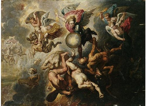 The archangel Michael casting out the rebel angels (Book of Revelation 12:7-9, 17th century, 1650, Pierre Paul Rubens