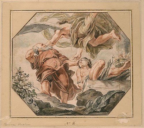 The sacrifice of Abraham: An angel restrains Abraham from sacrificing Isaac (Genesis 22:10-12), 1730, Pierre Paul Rubens