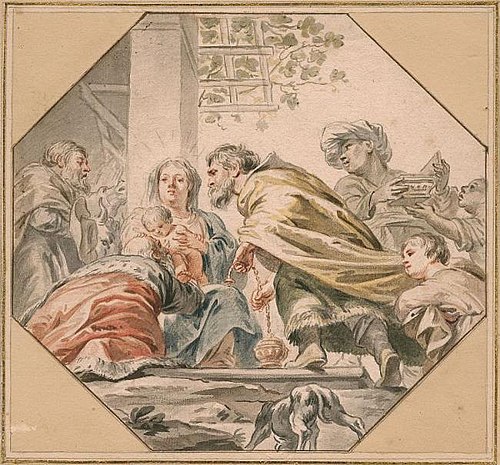 The adoration of the Magi (Gospel of Matthew 2:11), 1730, Pierre Paul Rubens