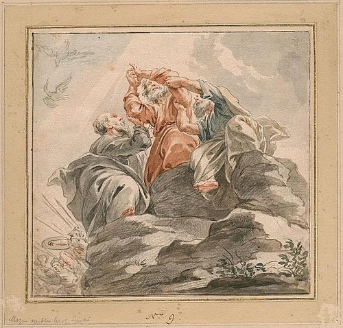 Moses in prayer between Aaron and Hur (Exodus 17: 9-13), 1730, Pierre Paul Rubens