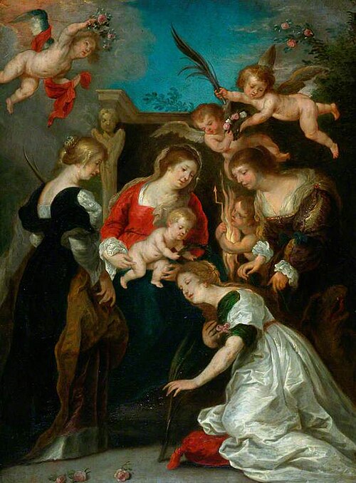 The Mystic Marriage of Saint Catherine, , Pierre Paul Rubens