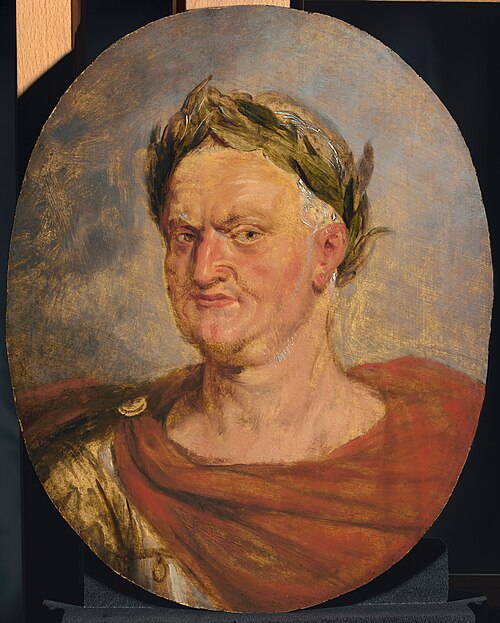Portret van de Romeinse keizer Titus Flavius Vespasianus (9 – 79 na Chr., , Peter Paul Rubens