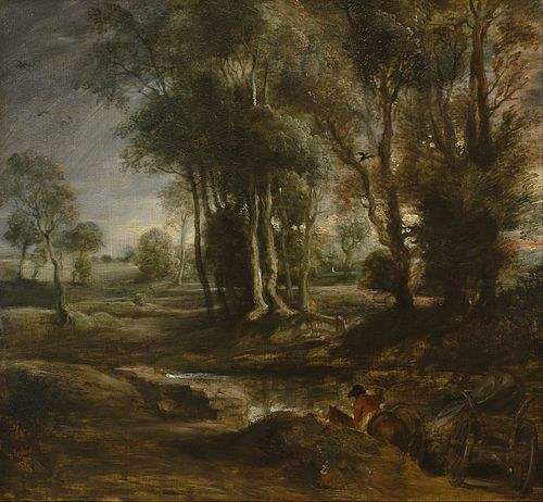 Evening landscape with timber wagon, 1630, Pierre Paul Rubens
