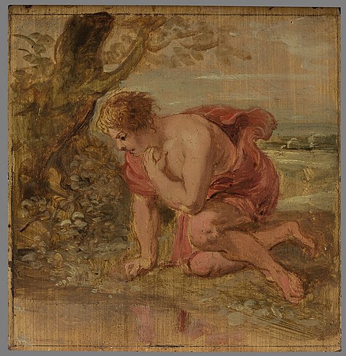 Narcissus Falling in Love with His Own Reflection, 1636, Pierre Paul Rubens