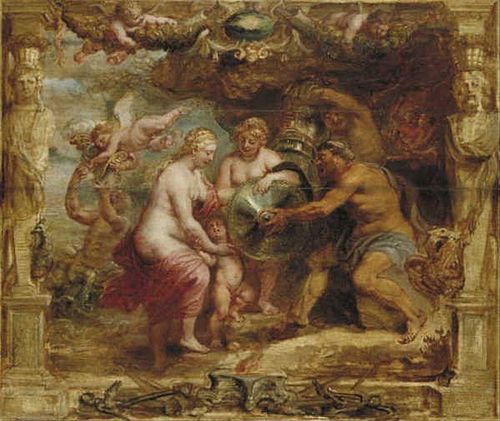 Thetis Receiving the Arms of Achilles from Vulcanus, 1630, Pierre Paul Rubens
