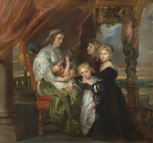 Deborah Kip, Wife of Sir Balthasar Gerbier, and Her Children, 1629, Pierre Paul Rubens