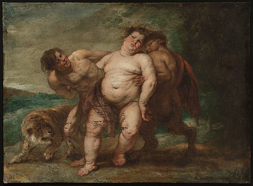 Drunken Bacchus with Faun and Satyr, , Pierre Paul Rubens