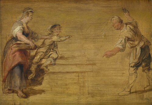 Kitchen Maid, Butcher and Boy around a Table, , Pierre Paul Rubens