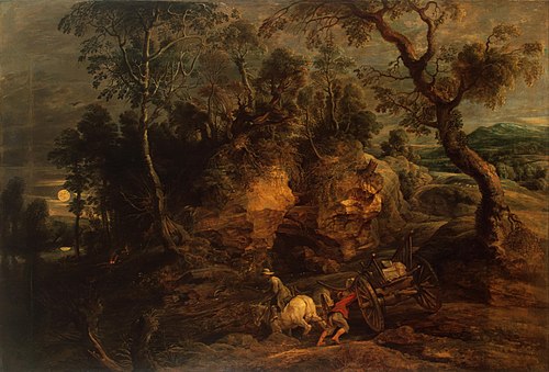 Landscape with Stone Carriers, 1620, Pierre Paul Rubens