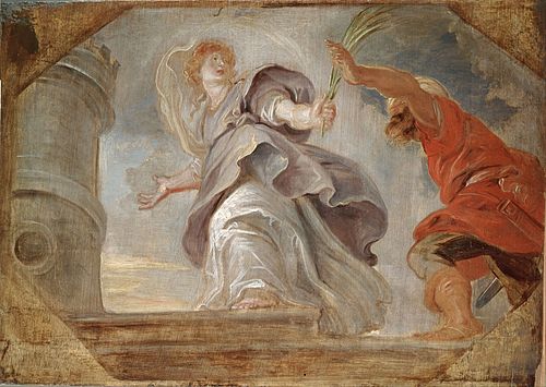 Saint Barbara fleeing from her Father, 1620, Pierre Paul Rubens