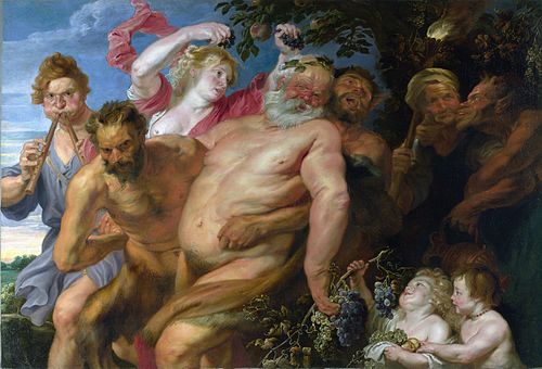 Drunken Silenus supported by Satyrs, 1620, Pierre Paul Rubens