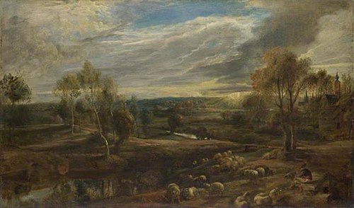 A Landscape with a Shepherd and his Flock, 1638, Pierre Paul Rubens