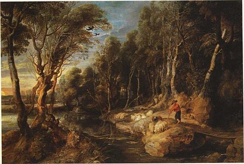 A Shepherd with his Flock in a Woody Landscape, 1618, Pierre Paul Rubens