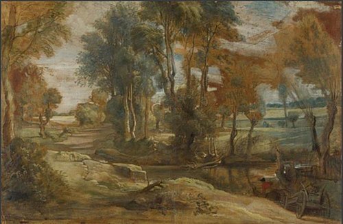 A Wagon fording a Stream, 1632, Pierre Paul Rubens