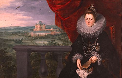 Portrait de l'infante Isabelle avec le château de Mariement en arrière-plan, 1615, Pierre Paul Rubens