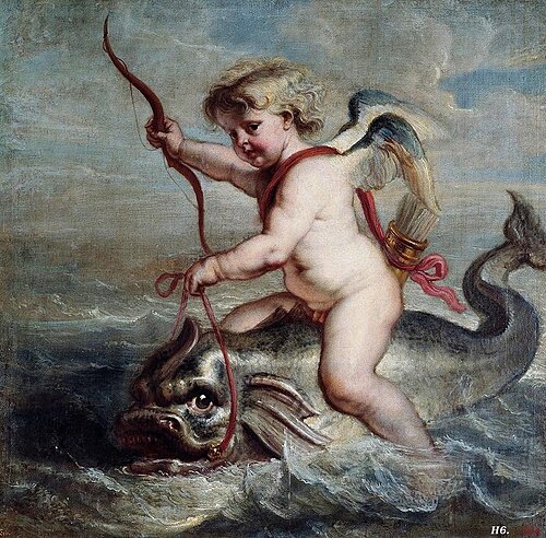 Cupidon sur un dauphin, 1637, Pierre Paul Rubens